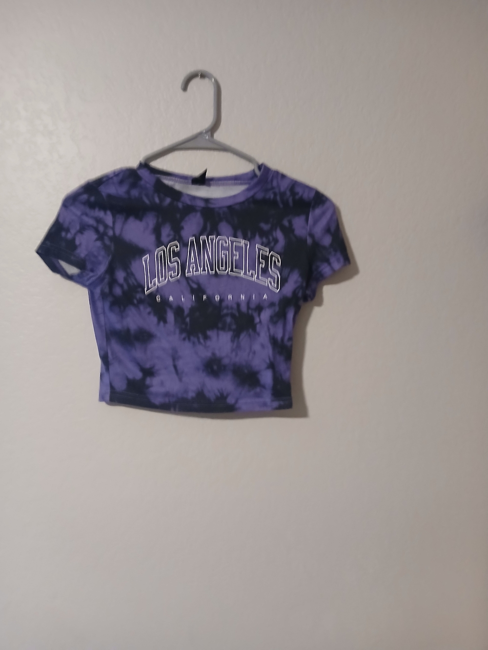 Los Angeles Tie-Dye Crop Tee - Purple